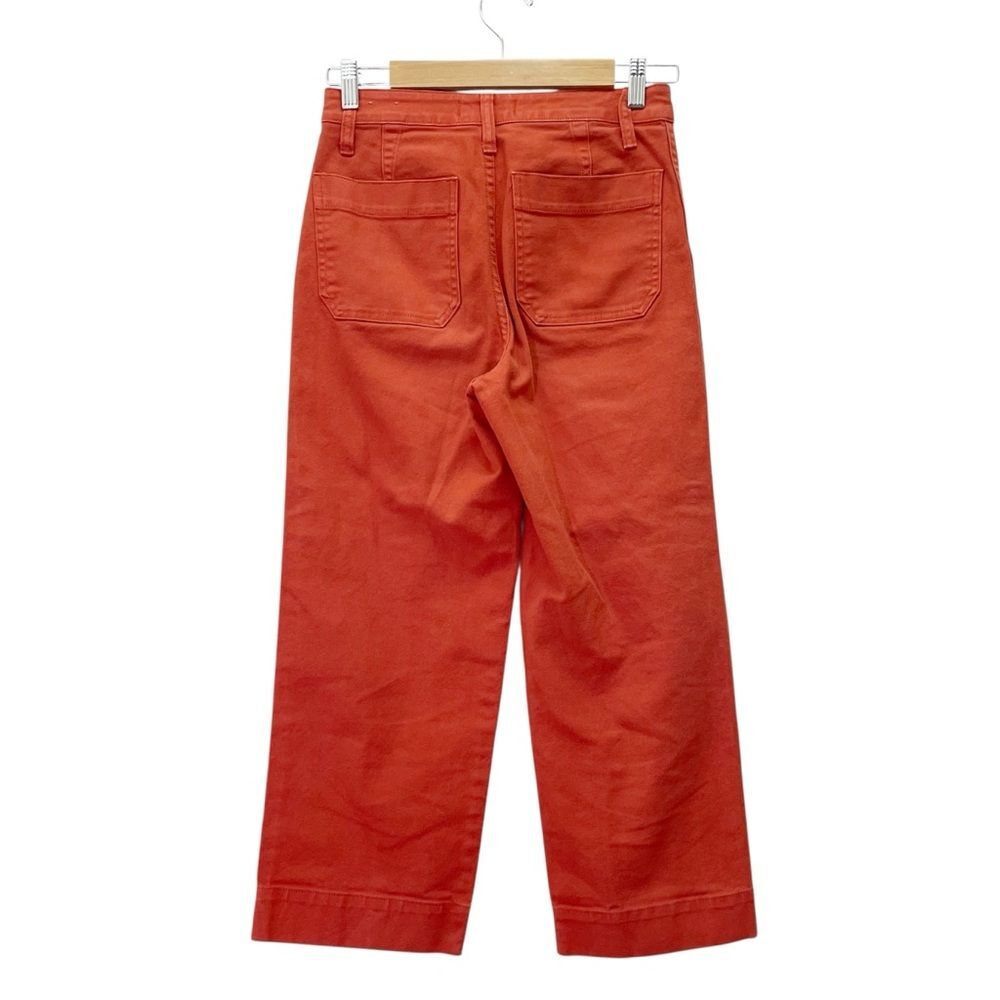 Madewell Slim Emmett Wide Leg Crop Pants Warm Nutmeg Rust Cotton Size 24 | 00 - Picture 3 of 12